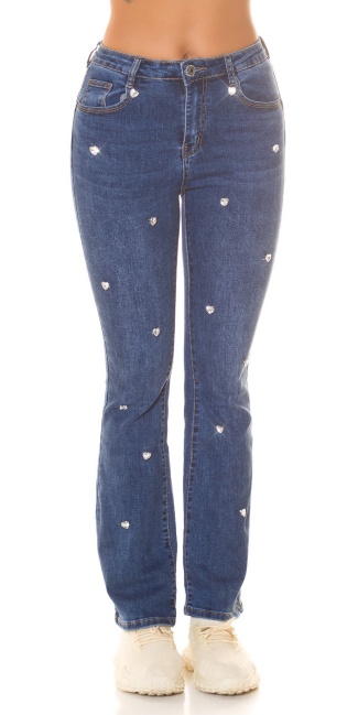 Musthave Bootcut Jeans "Hearts" Blue